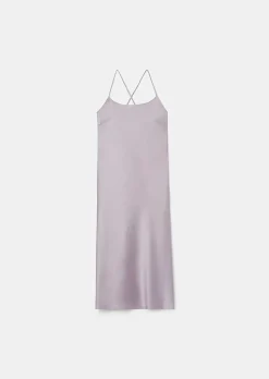 TARA JARMON Reane Purple Fluid Satin Dress Flash Sale
