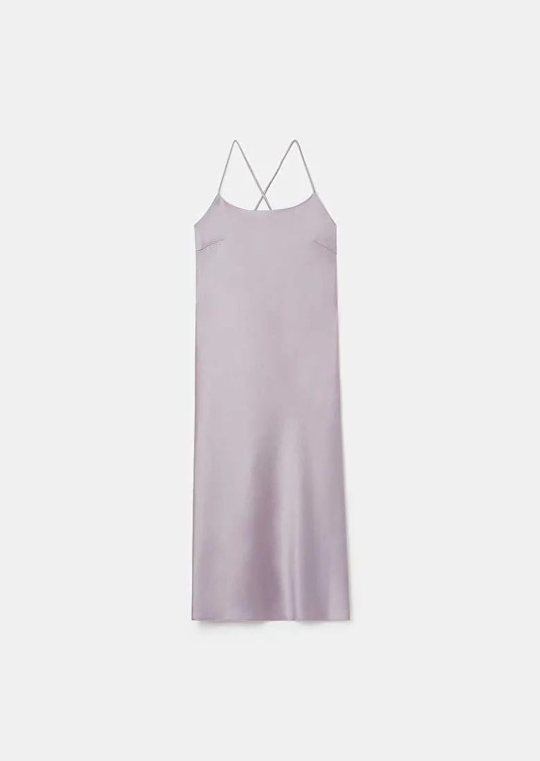 TARA JARMON Reane Purple Fluid Satin Dress Flash Sale