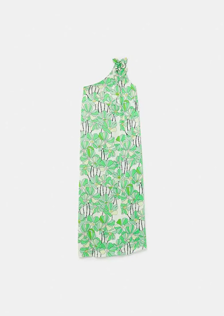 TARA JARMON Rekia Green Floral Printed Dress Shop