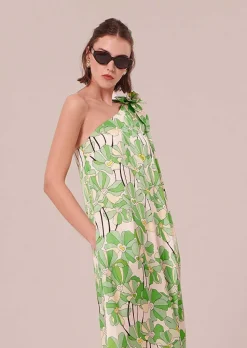 TARA JARMON Rekia Green Floral Printed Dress Shop