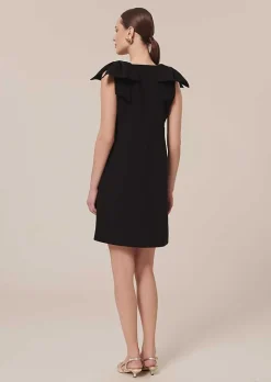 TARA JARMON Remarquable Black Crepe Dress Cheap