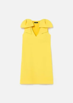 TARA JARMON Remarquable Yellow Crepe Dress Cheap