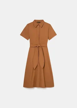 TARA JARMON Retronie Brown Crisp Poplin Dress Sale