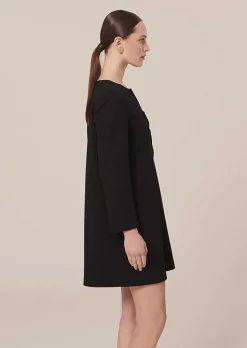 TARA JARMON Rhea Black Crepe Dress New
