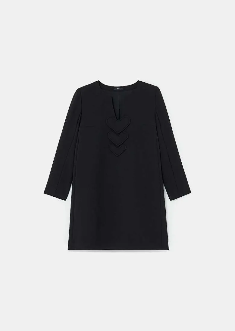 TARA JARMON Rhea Black Crepe Dress New