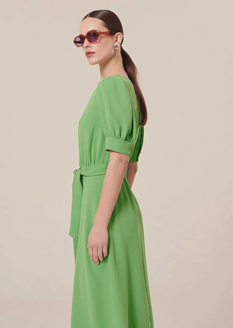 TARA JARMON Rillytis Green Crepe Dress Fashion