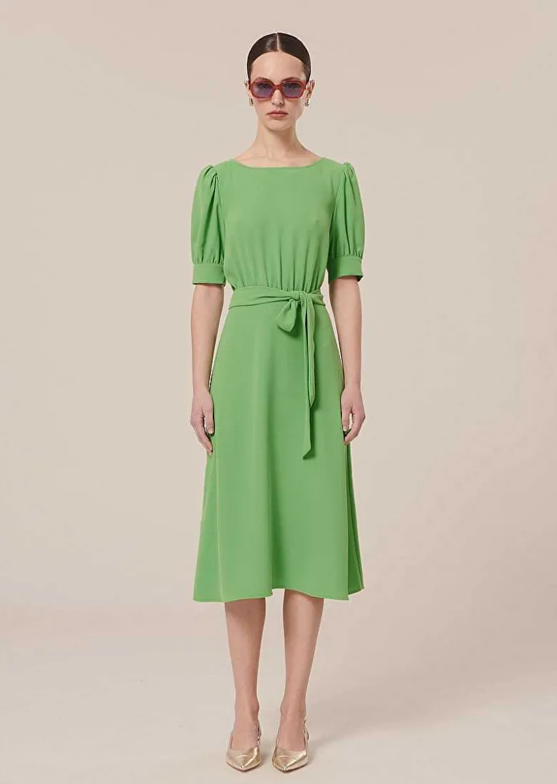 TARA JARMON Rillytis Green Crepe Dress Fashion