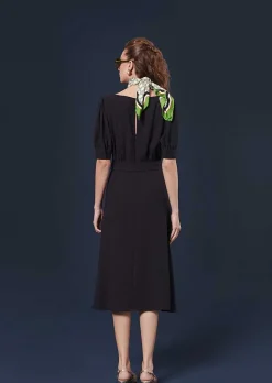 TARA JARMON Rillytis Midnight Blue Crepe Dress Store