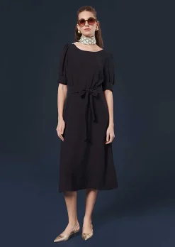 TARA JARMON Rillytis Midnight Blue Crepe Dress Store