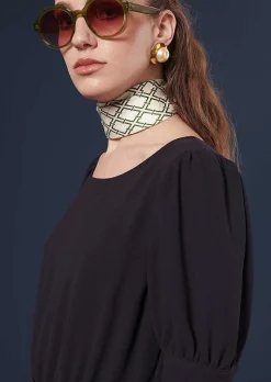 TARA JARMON Rillytis Midnight Blue Crepe Dress Store