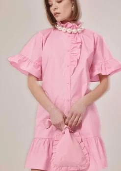 TARA JARMON Ripoline Pink Poplin Dress Online
