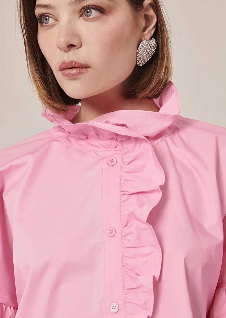 TARA JARMON Ripoline Pink Poplin Dress Online
