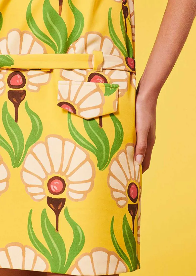 TARA JARMON Rivage Yellow Flowers Printed Dress Shop