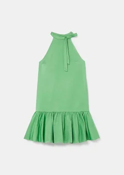 TARA JARMON Riviera Green Satin Dress Fashion