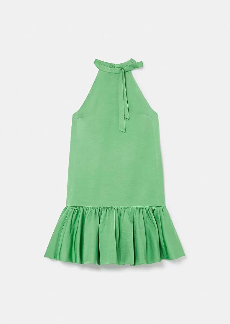 TARA JARMON Riviera Green Satin Dress Fashion