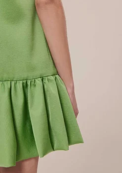 TARA JARMON Riviera Green Satin Dress Fashion