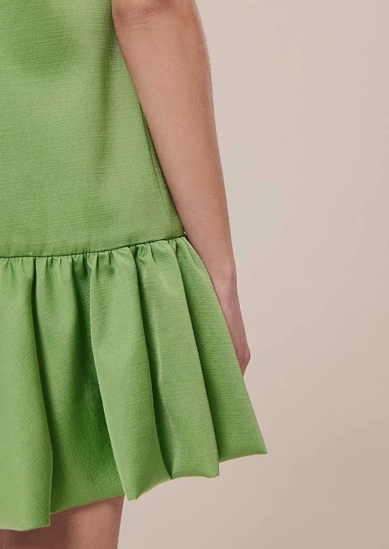 TARA JARMON Riviera Green Satin Dress Fashion