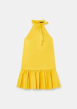 TARA JARMON Riviera Yellow Satin Dress Hot