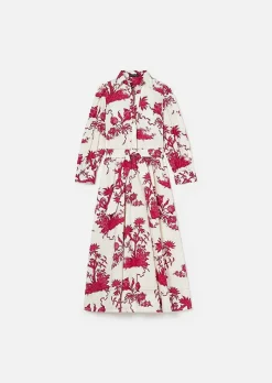 TARA JARMON Rivoltine Ecru Floral Printed Dress Clearance
