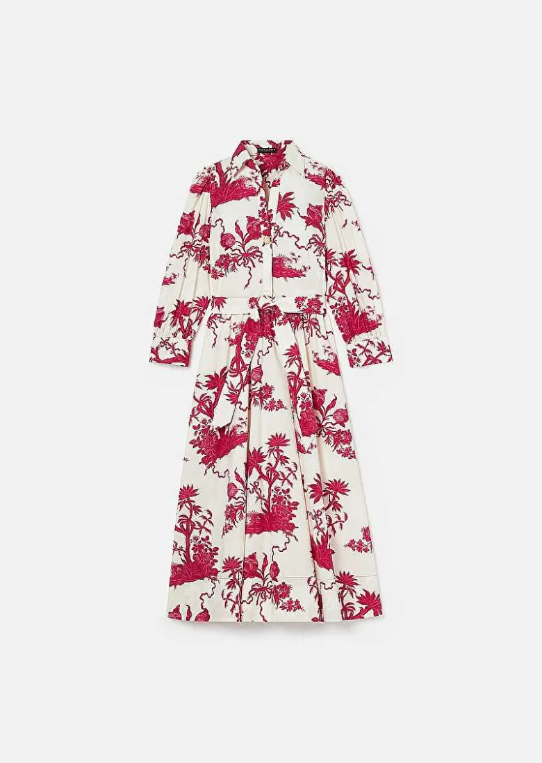 TARA JARMON Rivoltine Ecru Floral Printed Dress Clearance