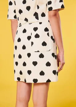 TARA JARMON Robin Ecru With Black Polka Hearts Dress Flash Sale