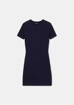 TARA JARMON Rocky Midnight Blue Cupro Dress Cheap