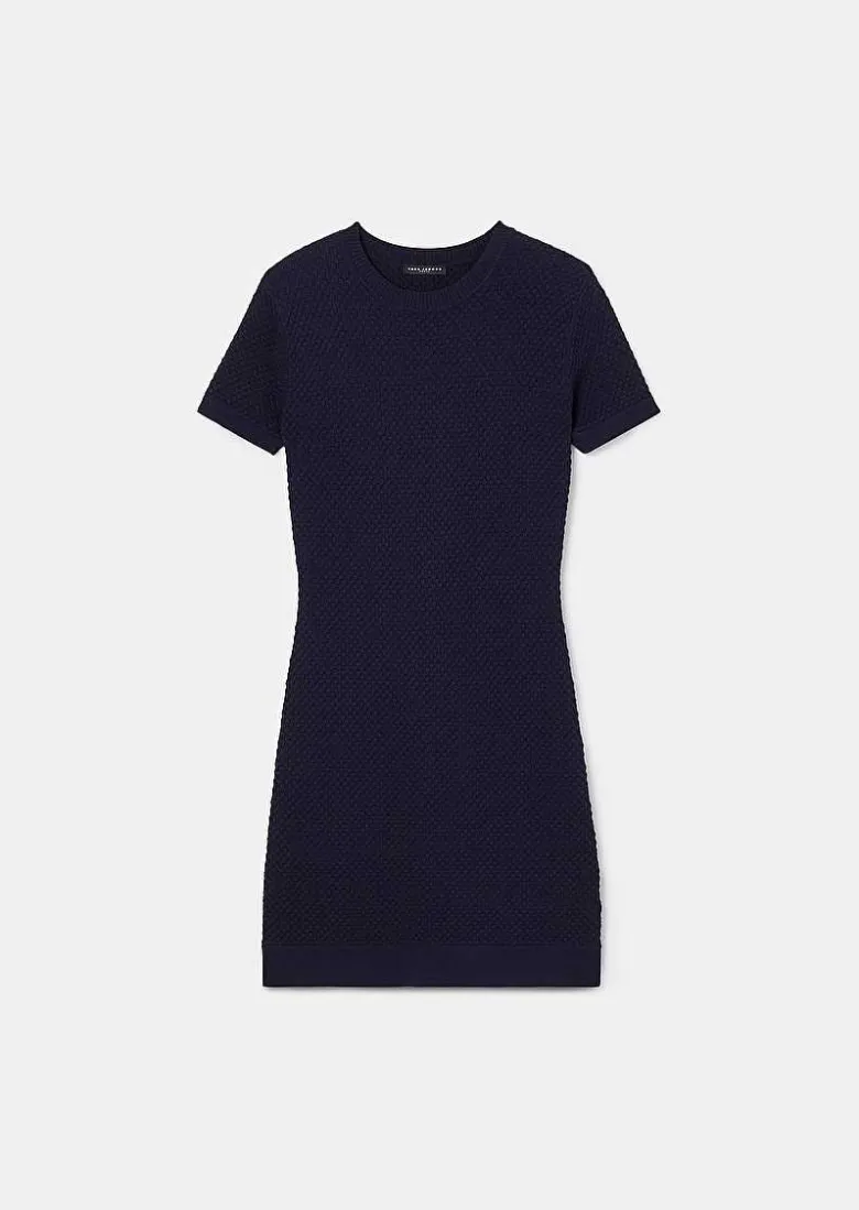 TARA JARMON Rocky Midnight Blue Cupro Dress Cheap