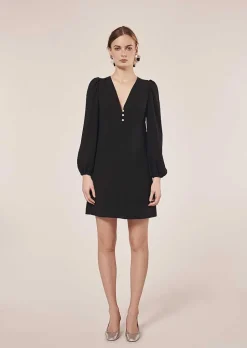 TARA JARMON Rolis Black Crepe Dress Flash Sale