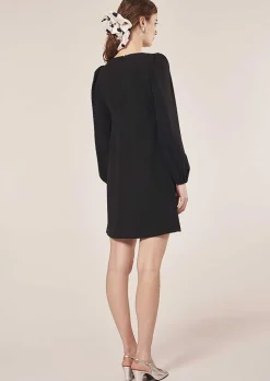 TARA JARMON Rolis Black Crepe Dress Flash Sale