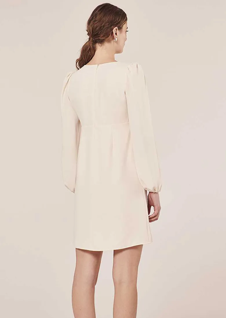 TARA JARMON Rolis Ecru Crepe Dress Online