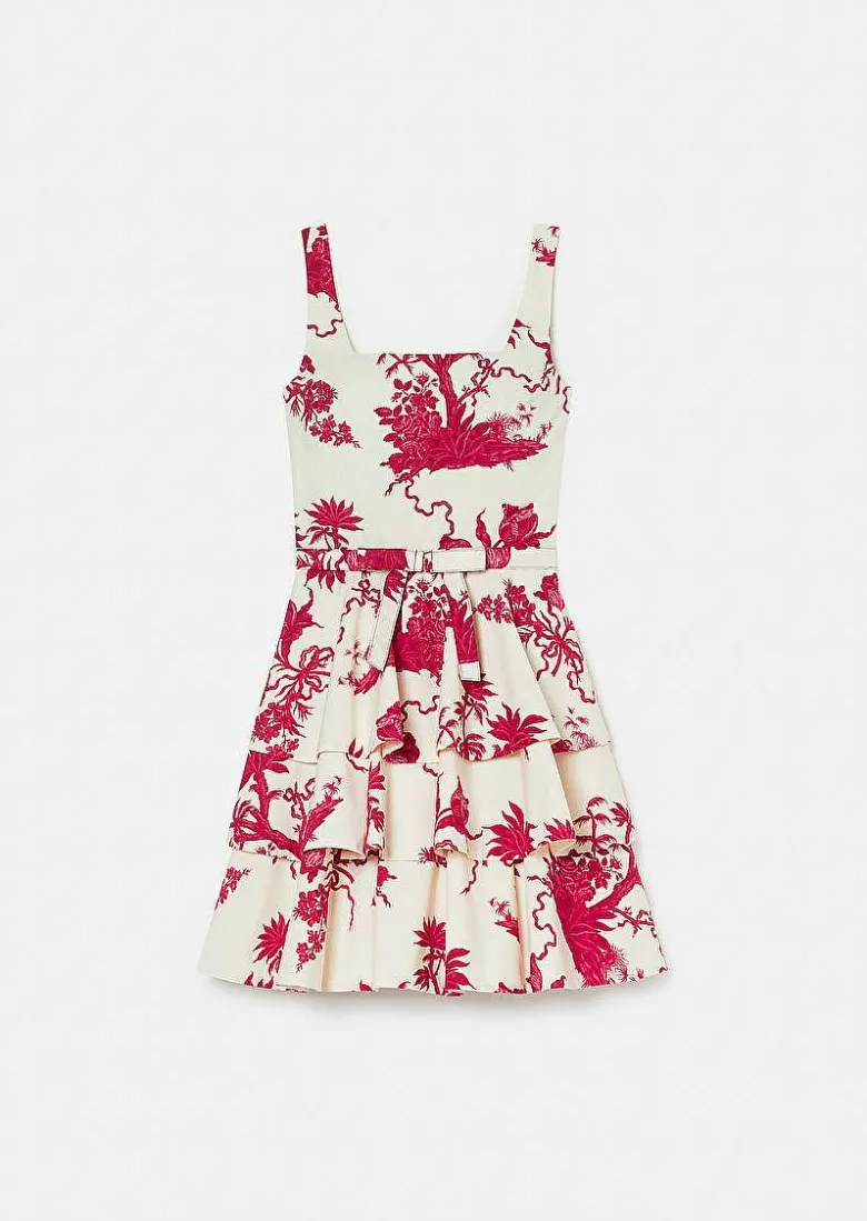 TARA JARMON Romanne Ecru Floral Printed Dress Clearance