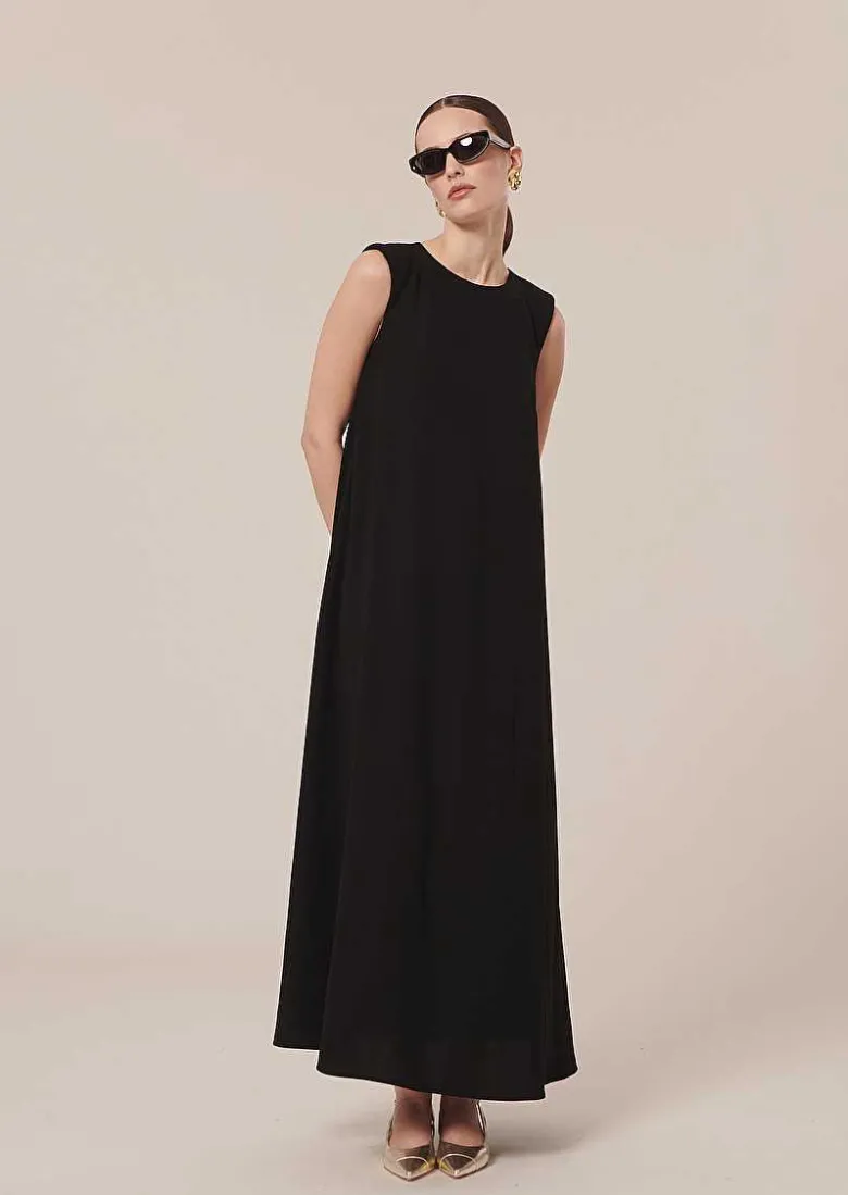 TARA JARMON Roxy Black Crepe Dress Outlet