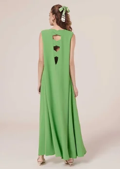 TARA JARMON Roxy Green Crepe Dress Best Sale