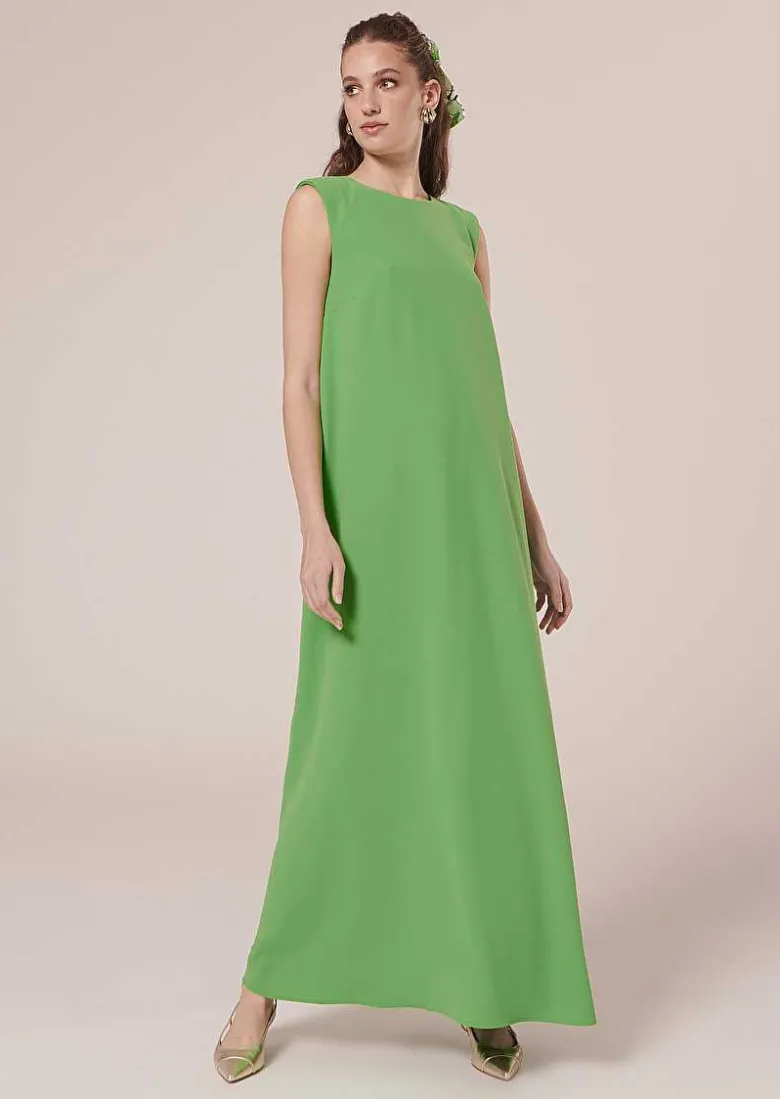 TARA JARMON Roxy Green Crepe Dress Best Sale