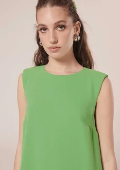 TARA JARMON Roxy Green Crepe Dress Best Sale