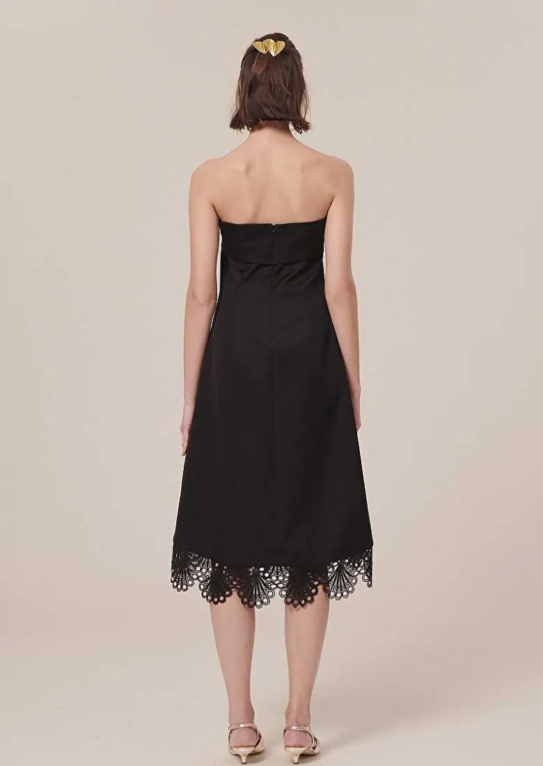 TARA JARMON Roy Black Satin Dress Hot