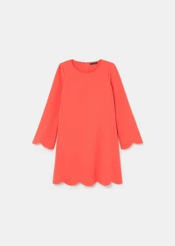 TARA JARMON Ruoda Coral Crepe Dress Discount
