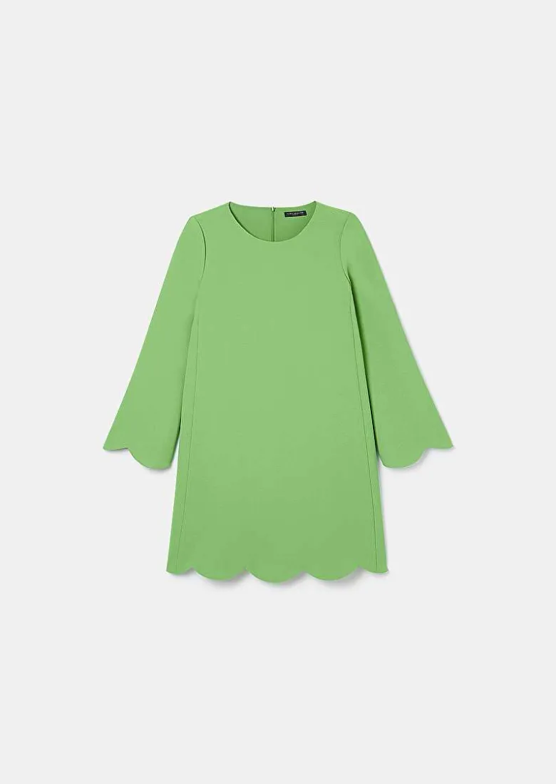 TARA JARMON Ruoda Green Crepe Dress Best Sale