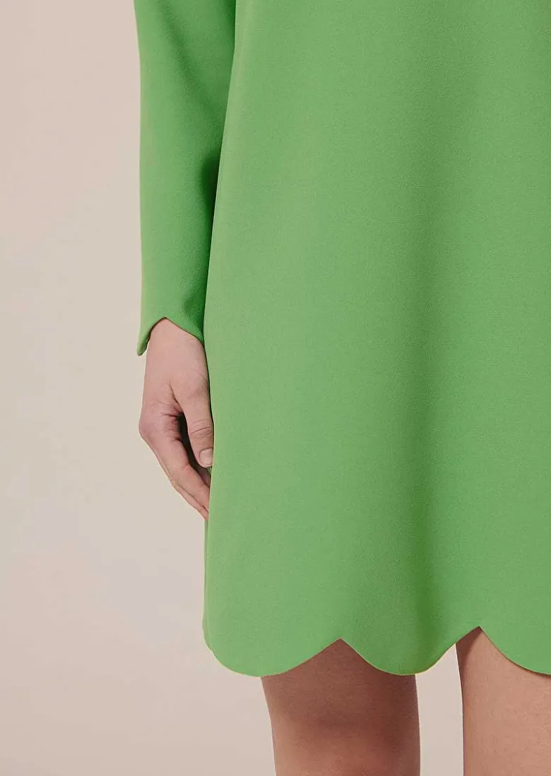 TARA JARMON Ruoda Green Crepe Dress Best Sale