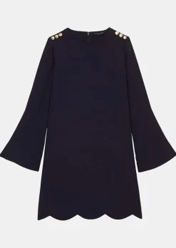 TARA JARMON Ruoda Midnight Blue Crepe Dress Shop
