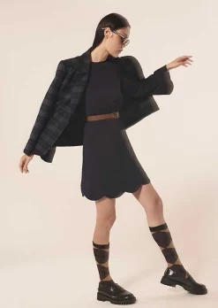 TARA JARMON Ruoda Midnight Blue Crepe Dress Shop
