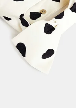 TARA JARMON Sally Ecru With Black Polka Hearts Soft Bag Best