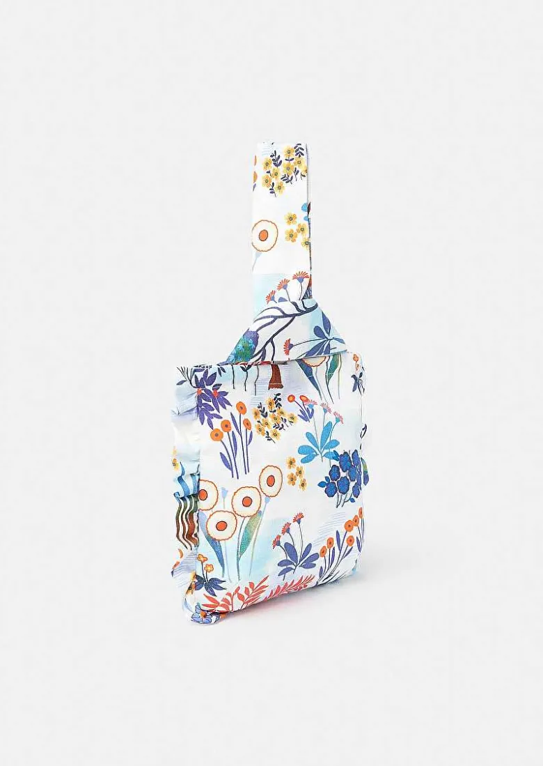 TARA JARMON Soledad Blue Flower Printed Soft Bag Cheap