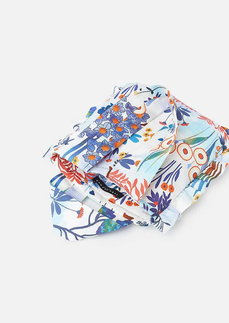 TARA JARMON Soledad Blue Flower Printed Soft Bag Cheap