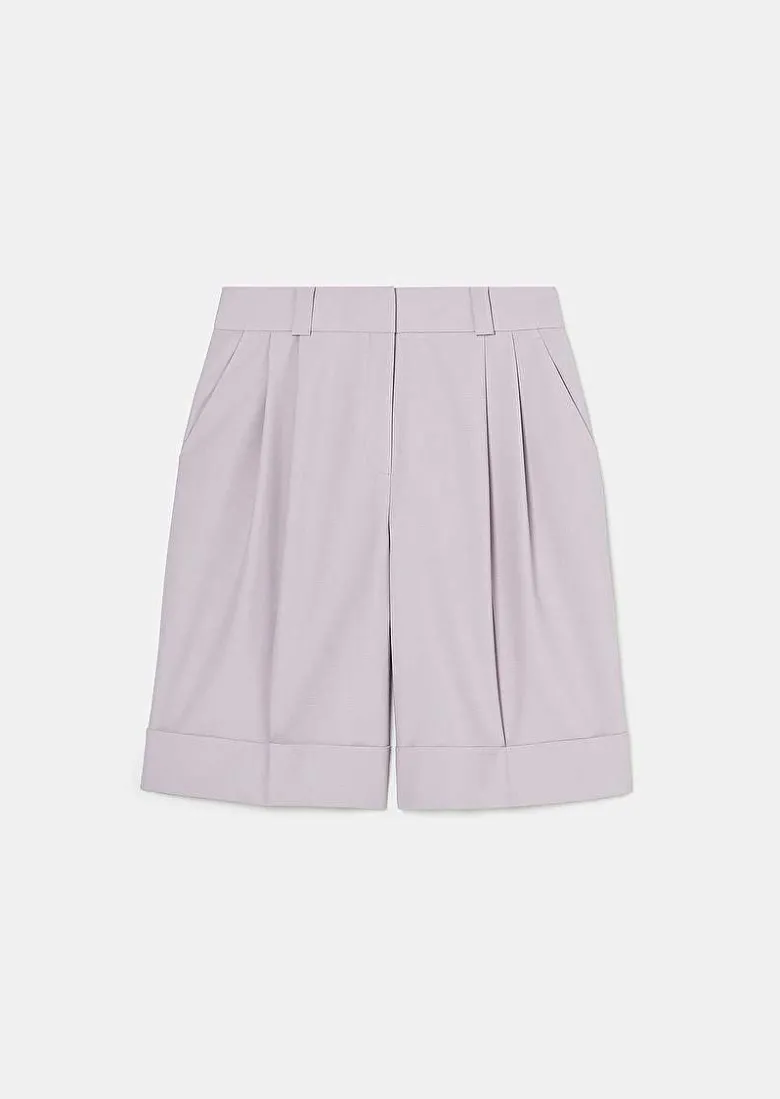 TARA JARMON Swan Purple Cold Wool Shorts Best