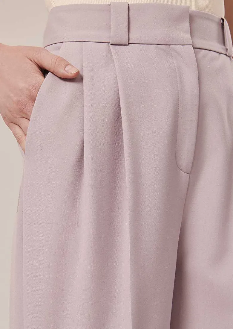 TARA JARMON Swan Purple Cold Wool Shorts Best