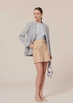 TARA JARMON Sylviane Beige Cotton Shorts Flash Sale