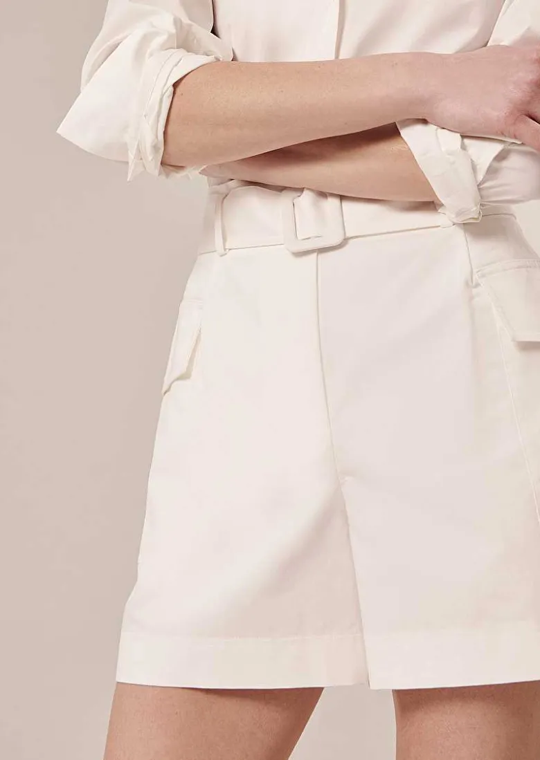 TARA JARMON Sylviane White Cotton Shorts Sale