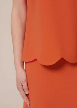 TARA JARMON Tabo Coral Crepe Top Shop