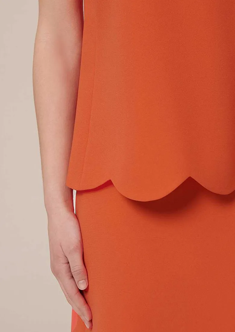 TARA JARMON Tabo Coral Crepe Top Shop